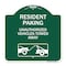 Signmission Tow Away Resident Parking Unauthorized Vehicles Towed Away With Car Tow Graphic, A-DES-GW-1818-22806 A-DES-GW-1818-22806 - alternate 1